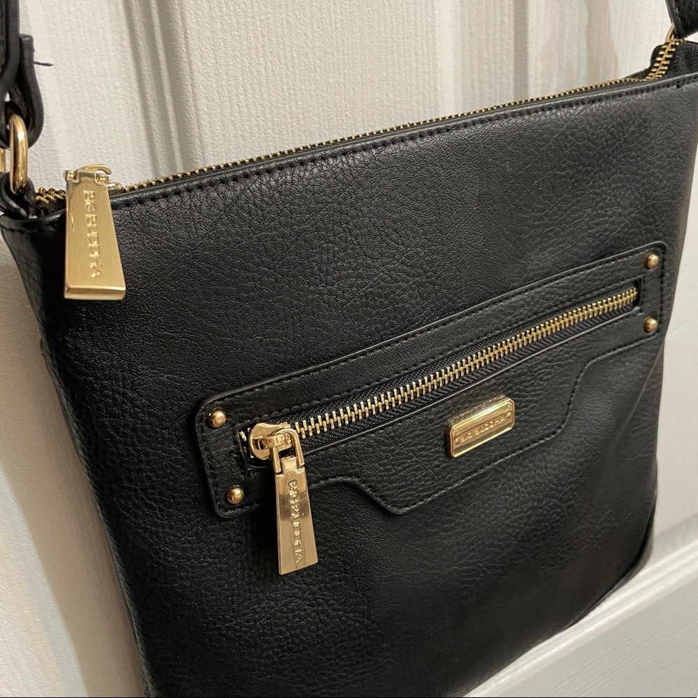 Big Buddha Black Pebbled Faux Leather Crossbody